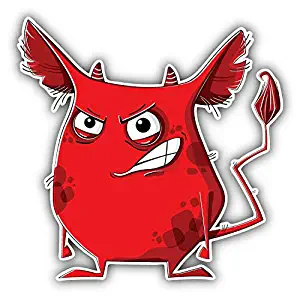 MAGNET Angry Red Monster Cartoon Vinyl Magnet Bumper Refrigerator Sticker Magnet Flexible Reuseable Magnetic Vinyl 5"