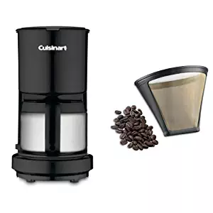 Cuisinart DCC-450BK 4-Cup Coffeemaker with Stainless-Steel Carafe, Black, and Filter Bundle