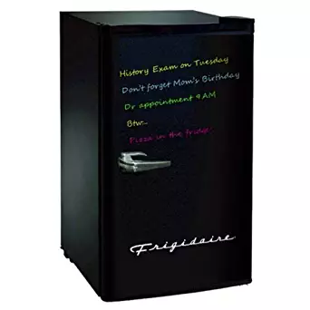 - Frigidaire - EFR331-BLACK-COM, Retro 3.2 Cu. Ft. Eraser Board Reversible Compact Refrigerator, Black -