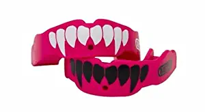 Battle Fangs Football Mouthguard – Sports Mouth Guard with Removable Strap – Protector Mouthpiece Fits With or Without Braces on Teeth – Adult & Youth Mouth Guard Sizes, 2 Pack