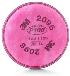 3M 2000 Series Respirator Prefilters, 2096 P100 Filter w/Acid Gas - 2 Count