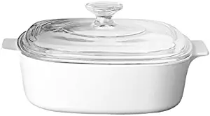 CorningWare Square Casserole 2 Liter – Cooking Preparing Dish Large Baking Dish with Glass Lid