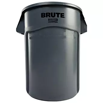 Rubbermaid Commercial FG264360GRAY BRUTE Heavy-Duty Round Waste/Utility Container, 44-gallon, Gray
