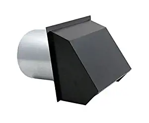 Hooded Wall Vent with Spring Loaded Damper, Gasket and Screen - Painted 4 inch Brown