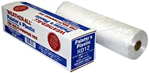 TRM Manufacturing HD12 Weatherall Painter's Plastic 0.31 Mil Clear Hi Density Sheeting, 1 Box of 400 Feet Long by 12 Feet Wide