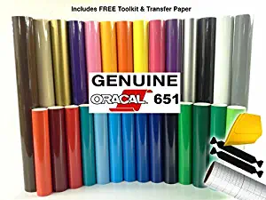 ORACAL 651 Vinyl Starter Kit Bundle for Cricut, Silhouette & Cameo Incl. 3M Installation Toolkit (6 rolls)