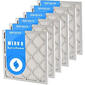 SpiroPure 11.5X23.5X1 MERV 8 Geothermal Air Filters - Made in USA (6 Pack)