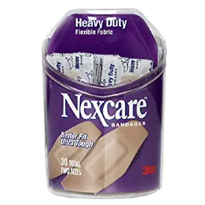 3M Nexcare Heavy Duty Flexible Fabric Bandages, Two Sizes, 30-Count Boxes (Pack of 6)