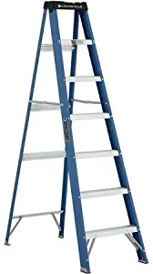 Louisville Ladder 7' Fiberglass Ladder with Pinch resistant spreader brace