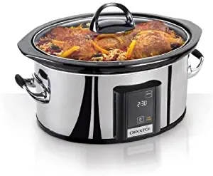 Crock-Pot 6.5-Quart, Programmable Touchscreen Slow Cooker, Silver, SCVT650-PS (Renewed)