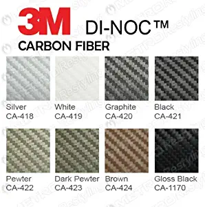 3M DI-NOC CA-421 BLACK CARBON FIBER 2ft x 10ft (20 sq/ft) Flex Vinyl Wrap