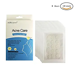 AGRCARE Acne Pimple Master Patch, Hydrocolloid Absorbing Dressing Bandages Cover Patch Clear Acne Stickers (8 Sheets/128 Patch)
