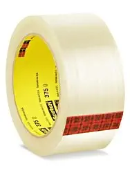 3M 375/CLR255 Scotch 375 Box Sealing Tape: 2" x 55 yd, Clear