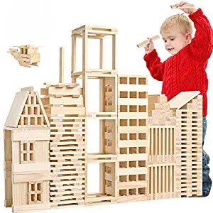 LOOBANI 300 Pcs Kids Toddlers Building Blocks Wooden Toys Set, Suitable for Boys & Girls Above 3 Years Old