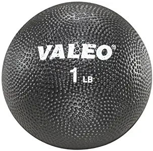 Valeo 1 Pound Textured Rubber Squeeze Ball With Comfortable Grip To Strengthen Hands, Wrists, And Forearm, VA4478BK, Black