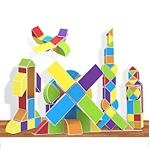 Agirlgle Magnetic Blocks Stem Toys Stacking Block Games 28PCS Building Toys Preschool Learning Educational Toys for Kids Children Fun Toddlers Fine Motor Skills Engineering