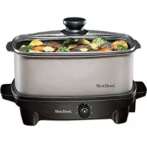 West Bend 84905 Oblong Versatility Slow Cooker, 5-Quart, Silver (Discontinued by Manufacturer)