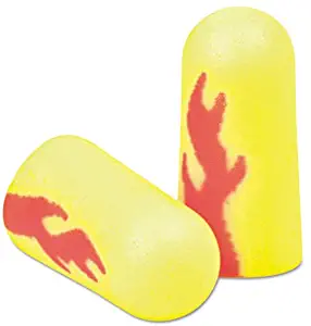 E?A?Rsoft Blasts Earplugs, Uncorded, Foam, Yellow Neon/Red Flame, 200 Pairs, Sold as 1 Box, 200 Pair per Box