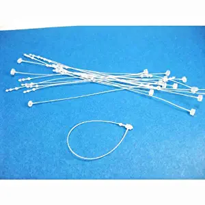 300 Pieces WHITE COMBO 3",5",7" Plastic Tags Loop Fasteners Snap Lock Pin No Tag Gun Required