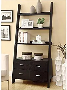 Bowery Hill 4 Shelf Ladder Bookcase in Cappuccino