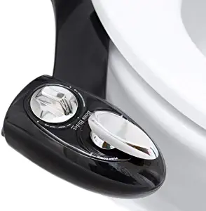 Bidet Toilet Seat Attachment by BOSS | Fresh Water Sprayer | Cleans Your Rear Better Than You Can | Dual Nozzle | Self Cleaning | Manual | Non Electric | BOLD BLACK & CHROME | 1 Year Warranty