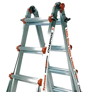 22 1A Little Giant Ladder Classic Champ Bundle - Includes 4 Accessories: Work Platform, Cargo Hold, 4ft Master Ladder Lock, & Wheels