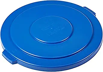 Rubbermaid Commercial 1779733 BRUTE Heavy-Duty Round Waste/Utility Container, 55-gallon Lid, Blue