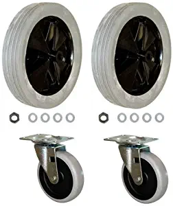 Rubbermaid Commerical Tilt Truck Replacement Wheels for 1011 Tilt Truck, Set of 2 Large and 2 Small Wheels
