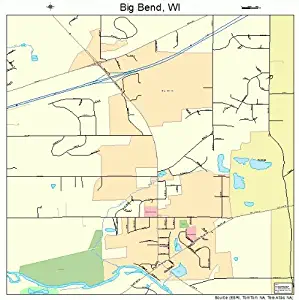Large Street & Road Map of Big Bend, Wisconsin WI - Printed poster size wall atlas of your home town
