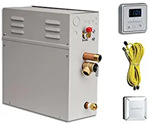 EliteSteam 10 KiloWatt Luxury Home Steam Shower System (Steam Shower Generator, Control, Steam Head, and Cable) (Polished Chrome Inside Control) (.Polished Chrome Inside Control)