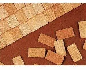 CEDAR Shake Shingle Wooden Roofing Craft Supplies for Buildings, Kits, Bird House, Scrap Booking, Doll Houses/Approximately 300 pc.