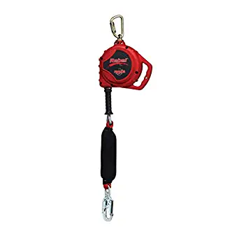 3M Protecta Rebel 3590540 Leading Edge Self Retracting Lifeline, 7/32" Galvanized Cable, Swivel Snap Hook, In-Line Shock Absorber, 20', Red