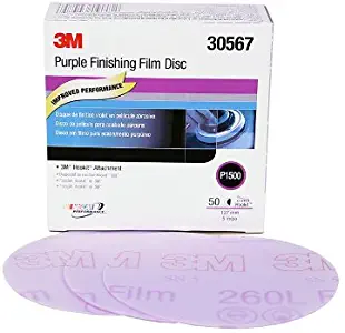 3M 30567 Hookit Purple 5" P1500 Grit Finishing Film Disc