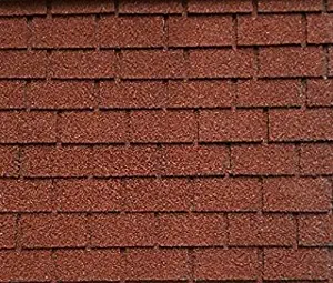 Dollhouse Miniature Red Square Asphalt Shingles, 177 Square Inches