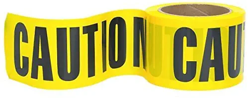 RK High-Visibility Yellow Caution Barricade Tape 3" X 1000 Feet, Tear Resistant Design (1 Roll)