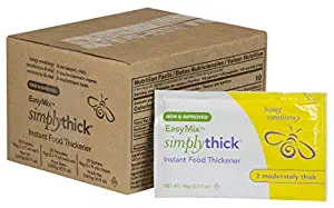 SimplyThick Easy Mix 25 Count of 96g Individual Packet Gel Thickener | for Dysphagia & Swallowing Difficulties | Add 1 Packet for Every 32oz of Liquid | Creates A Moderately Thick (Honey) Consistency