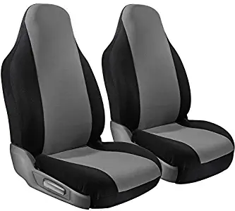 Motorup America Low Back Bucket Auto Seat Cover - Fits Select Vehicles Car Truck Van SUV - Gray/Black