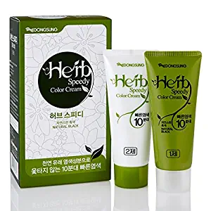 Herb Speedy PPD Free Hair Dye, Ammonia Free Hair Color Natural Black Contains Sun Protection Odorless No more Eye and/or Scalp Irritations From Coloring For Sensitive Scalp