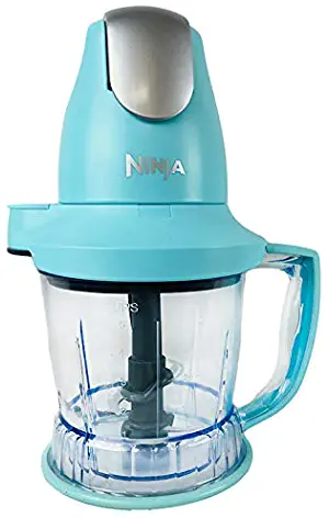 Ninja Storm Food Processor Blender Master Bowl 450W Motor Power Pod with Total Crushing Technology BPA-Free Pitcher Baby Blue QB751Q (Renewed)