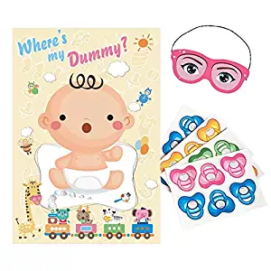 ADJOY Baby Shower Party Favors and Game - Pin The Dummy on The Baby Game