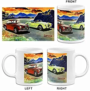 1955 Alfa Romeo Ciulietta Sprint and Lancia Spyder on the Targa Florio - Mug