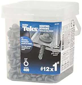 ITW Brands 21418 Series 12x1 ZN MTL Roof Screw, 12 x 1