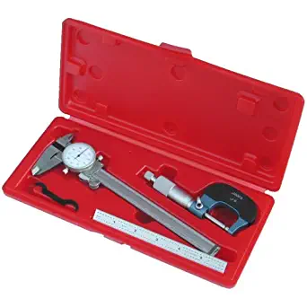 Anytime Tools Dial Caliper/Micrometer/Stainless Steel Ruler Professional Machinist Inspection Tool Set