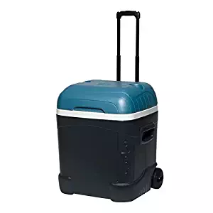 Igloo MaxCold 70 Qt Roller Cooler, Jet Carbon/Ice Blue/White