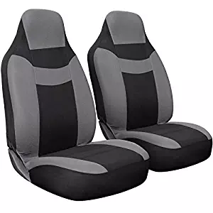 Motorup America Auto Seat Cover Set - Integrated Bucket Seat - Mesh Covers Fits Select Vehicles Car Truck Van SUV - Newly Designed - Gray & Black