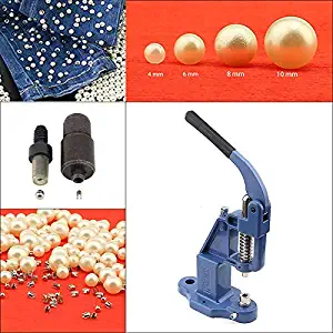 (250x4) pcs Ivory Pearl Set with Hand Press Machine Kit with Dies, DIY 4mm 6mm 8mm 10mm, Eyelet, Snap Buttons, Grommet,