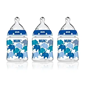 NUK Perfect Fit Baby Bottle, Assorted, 5oz 3pk