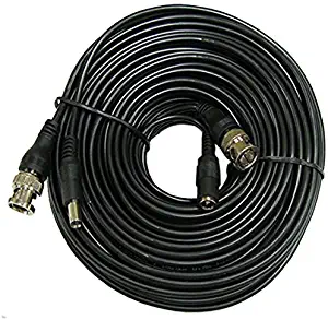 CIB 65 Feet BNC Video Cable w/ Power Wire for CCTV Security Cameras and 1080P/720P Camera SDI,TVI, CVI and AHD