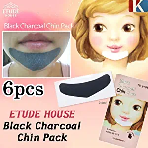 4x ETUDE HOUSE Black Charcoal Chin Patches 6PCS Blackhead Masks / Korean Cosmetics