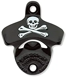 Black Powder Coated Skull & Bones Pirate Wall Bottle Opener